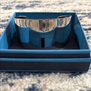 Silver and Blue Cuff Bracelet